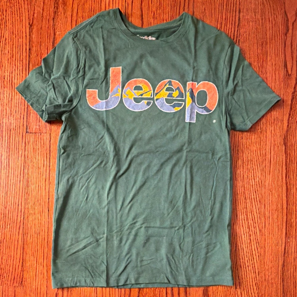 Goodfellow & Co Jeep Green Logo Graphic Crew Neck Short Sleeve T-Shirt Size S